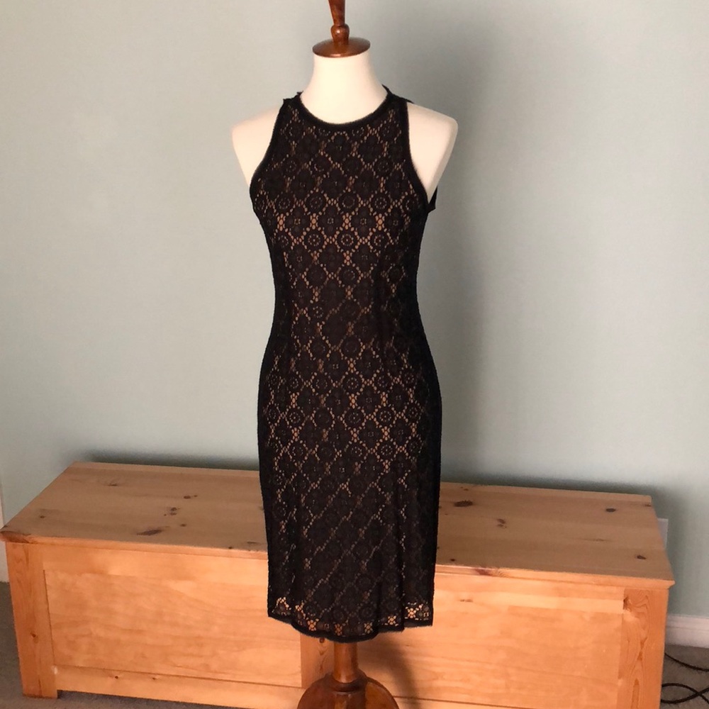 vince black lace dress